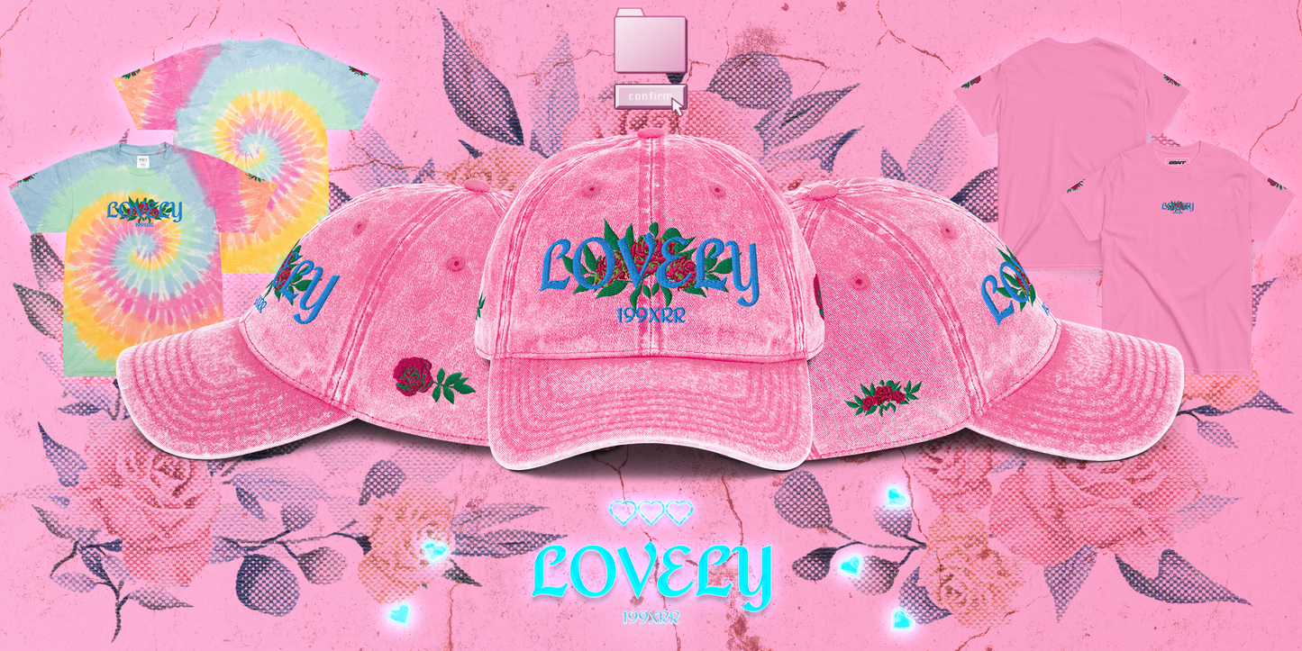 "LOVELY" Oversized Embroidered tie-dye Tee